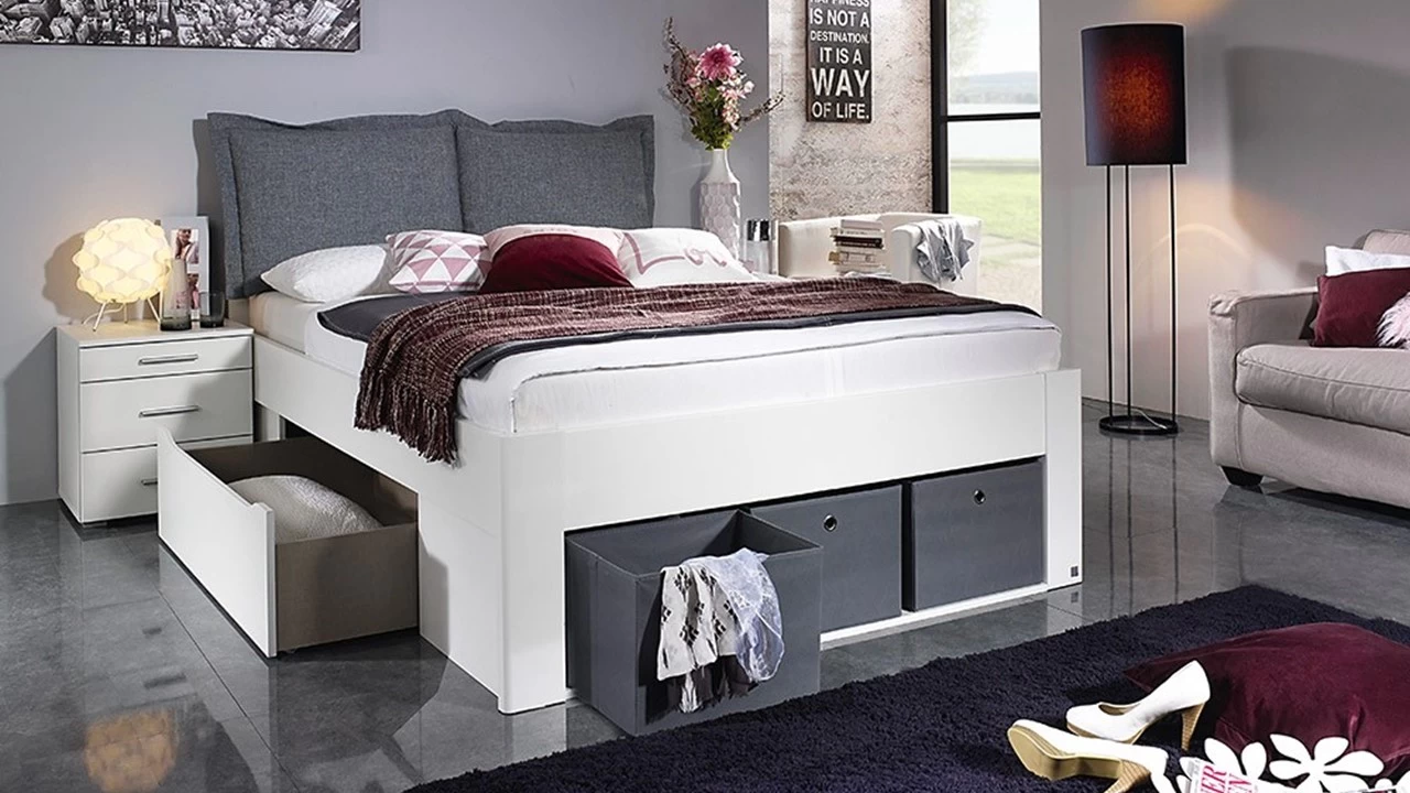 Bed Butiken Met Manden En Hoofdbord 2 Bed Butiken Met Manden En Hoofdbord - Afbeelding 2