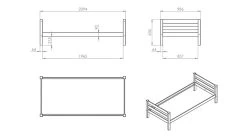 Bed Pino Enkel -Slaapkamerserie Winkel Bed Pino enkel natuur 2