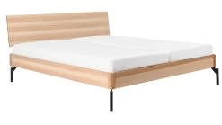 Karlsson Bed Sky Met Hoofdbord Hout En Poten Metaal -Slaapkamerserie Winkel Bed Sky beuken met hoofdbord hout en poot metaal beuken 3