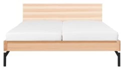 Karlsson Bed Sky Met Hoofdbord Hout En Poten Metaal -Slaapkamerserie Winkel Bed Sky beuken met hoofdbord hout en poot metaal beuken 4