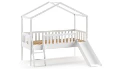 Halfhoogslaper Dallas Als Huis Met Glijbaan -Slaapkamerserie Winkel Halfhoogslaper Dallas als huis met glijbaan wit 2