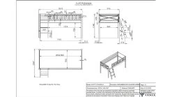Halfhoogslaper Scott Met Bureau En 2 Commodes -Slaapkamerserie Winkel Halfhoogslaper Scott met bureau en 2 commodes wit 6