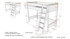Hoogslaper Londen -Slaapkamerserie Winkel Hoogslaper Londen wit 2