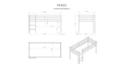 Hoogslaper Pino Laag -Slaapkamerserie Winkel Hoogslaper Pino laag wit 2