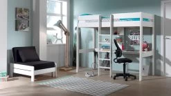 Hoogslaper Pino Met Zetelbed -Slaapkamerserie Winkel Hoogslaper Pino met zetelbed wit 2