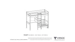 Hoogslaper Pino Met Zetelbed -Slaapkamerserie Winkel Hoogslaper Pino met zetelbed wit 6