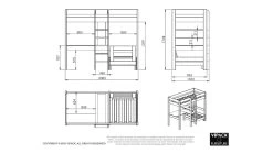 Hoogslaper Pino Met Zetelbed -Slaapkamerserie Winkel Hoogslaper Pino met zetelbed wit 7
