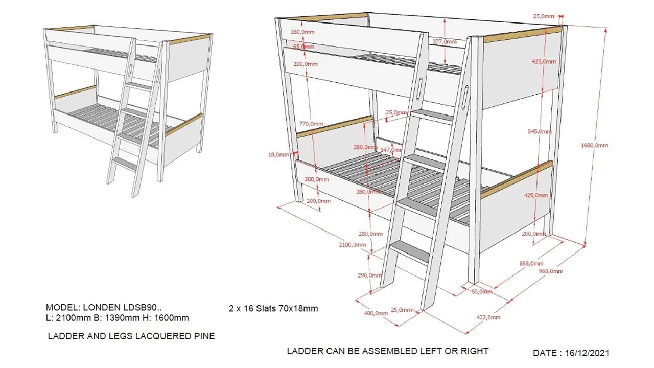 Stapelbed Londen 3 Stapelbed Londen - Afbeelding 3