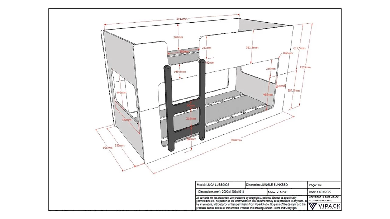 Stapelbed Luca Jungle 5 Stapelbed Luca Jungle - Afbeelding 5