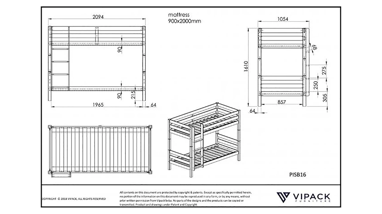 Stapelbed Pino 3 Stapelbed Pino - Afbeelding 3