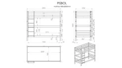 Stapelbed Pino Hoog -Slaapkamerserie Winkel Stapelbed Pino grijs 2