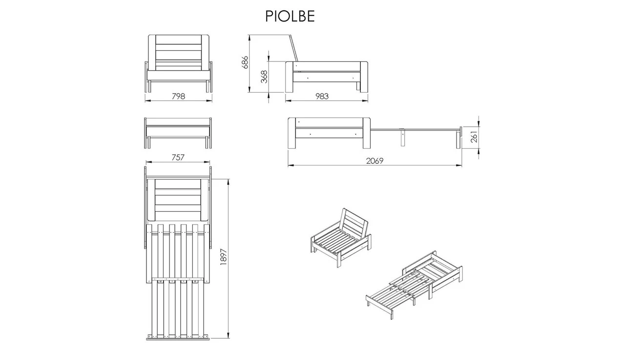 Zetelbed Pino 4 Zetelbed Pino - Afbeelding 4